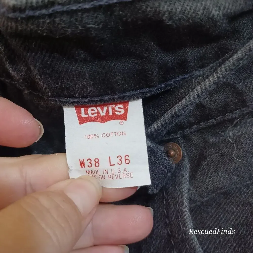 Vintage 1993 Levis 550 Black Cotton Jeans - W38 L36